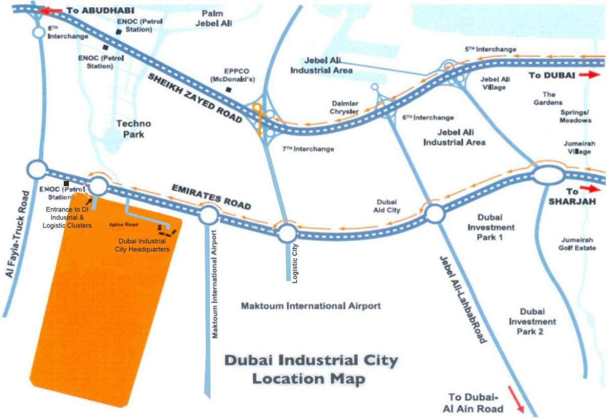 peta Dubai bandar industri