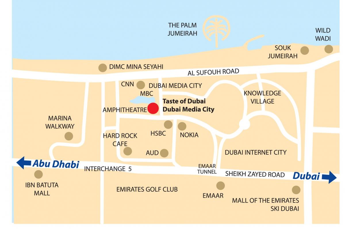 Dubai media bandar peta lokasi