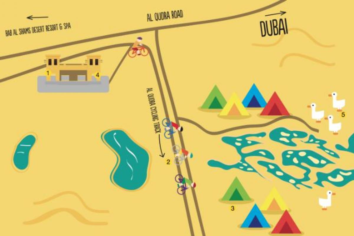 peta Al Qudra Lake laluan