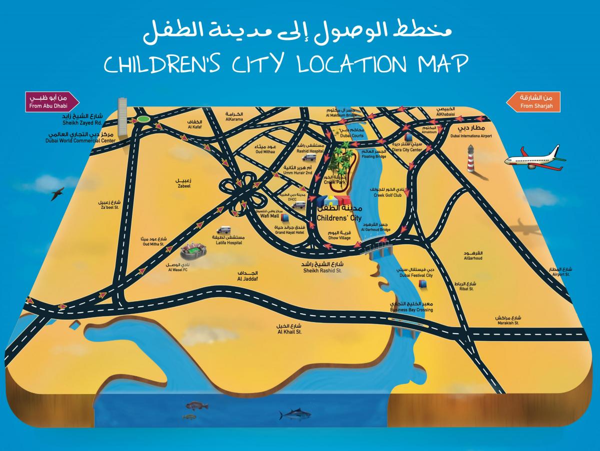 peta bandar kanak-Kanak Dubai