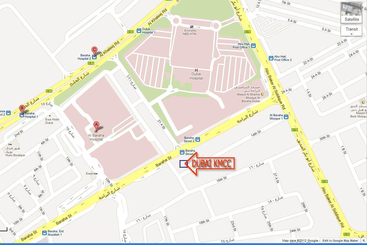Dubai hospital peta lokasi