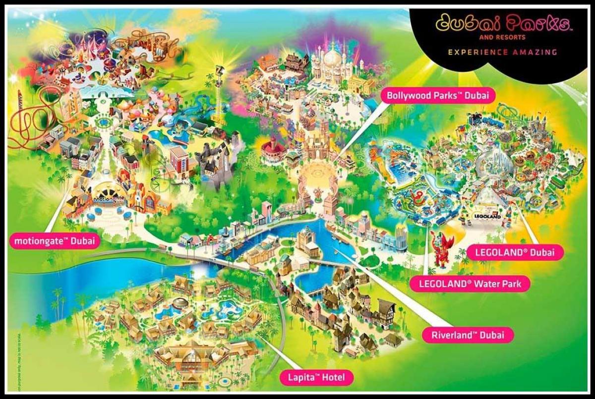 Dubai taman dan resort peta lokasi
