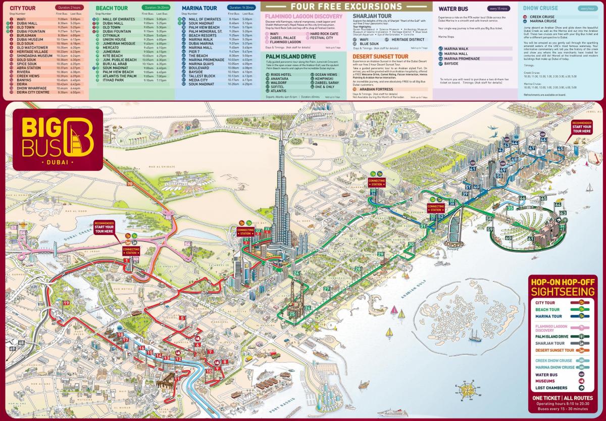 Dubai peta dengan tarikan pelancong