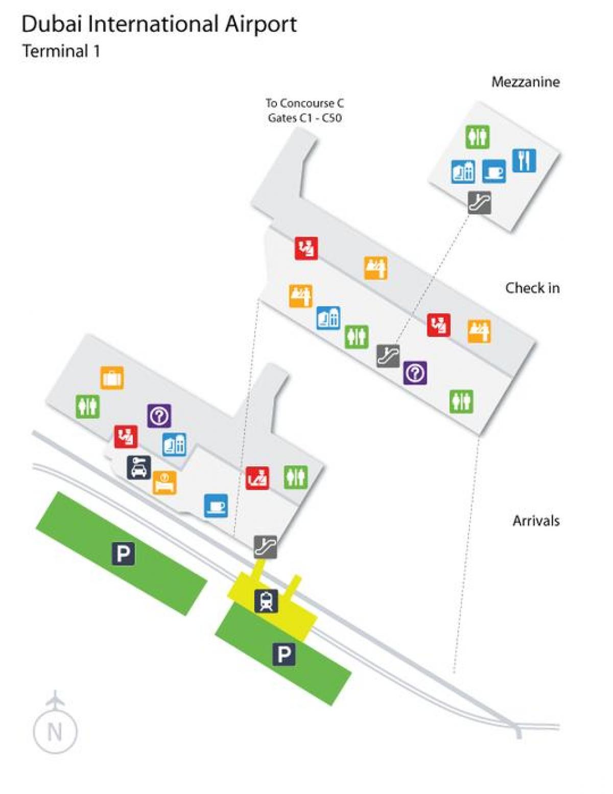 Dubai terminal lapangan terbang 1 peta lokasi