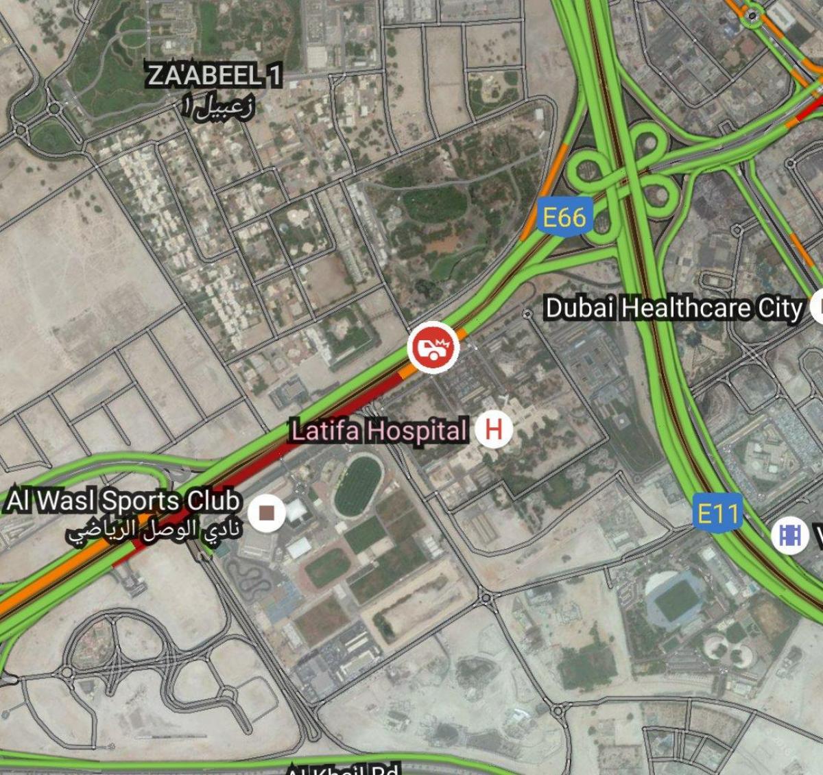 latifa hospital Dubai peta lokasi