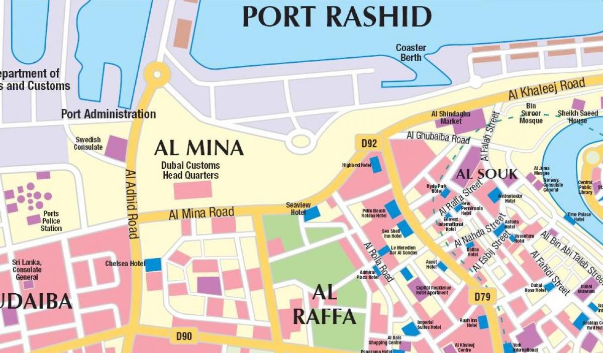 Dubai pelabuhan peta